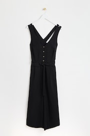 Oliver Bonas Black Belted Sleeveless Jumpsuit - Image 1 of 6