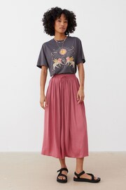 Oliver Bonas Rose Pink Pleated Midi Skirt - Image 7 of 7