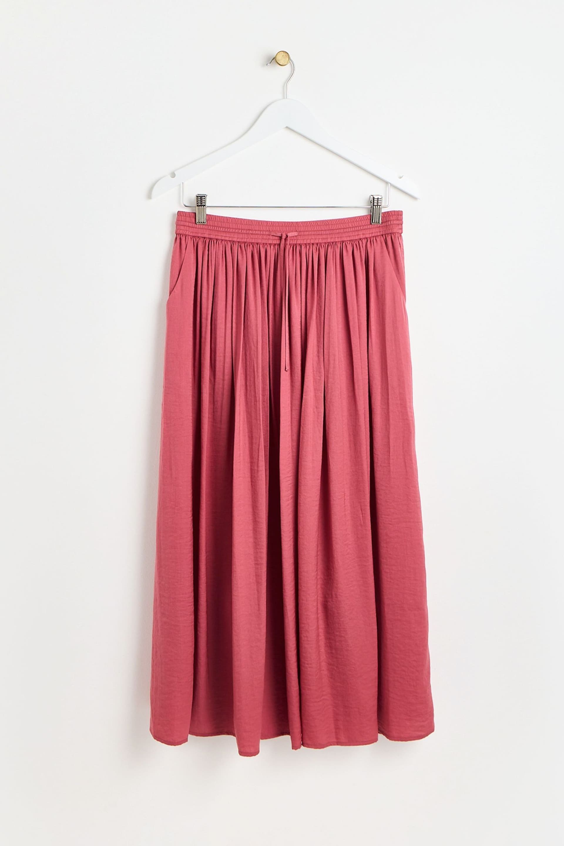 Oliver Bonas Rose Pink Pleated Midi Skirt - Image 1 of 7