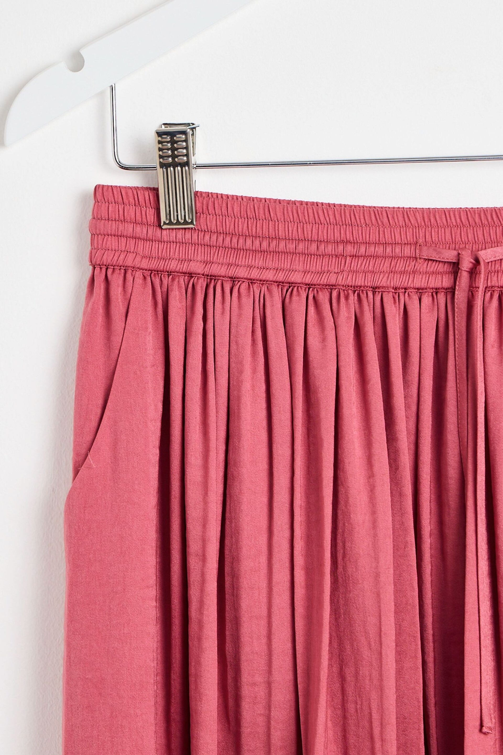 Oliver Bonas Rose Pink Pleated Midi Skirt - Image 4 of 7