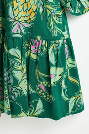 Oliver Bonas Green Paisley Floral Tiered Mini Dress - Image 6 of 6