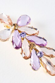 Oliver Bonas Pink/Purple Stones Floral Barrette Evie Hair Clip - Image 3 of 4