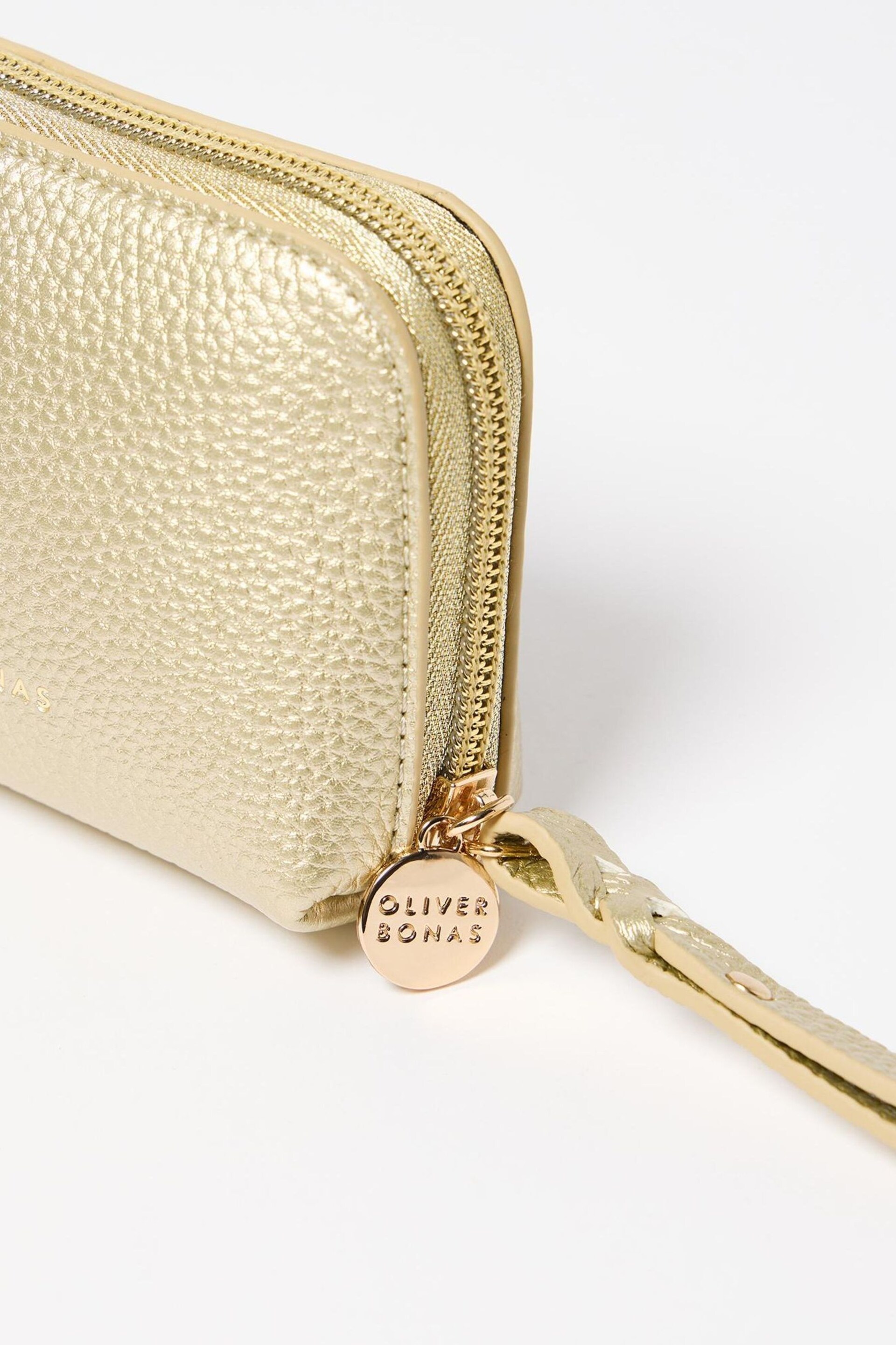 Oliver Bonas Gold Holly Zip Around Pouch - Image 6 of 6