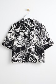 Oliver Bonas Tropical Print Black Shirt - Image 1 of 5