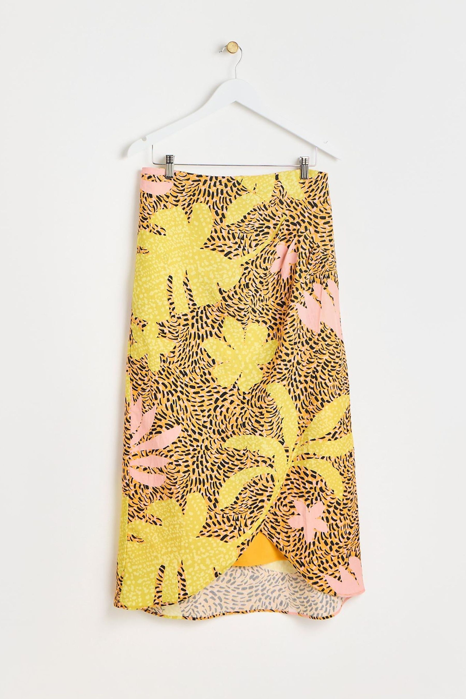 Pink midi skirt yellow best sale