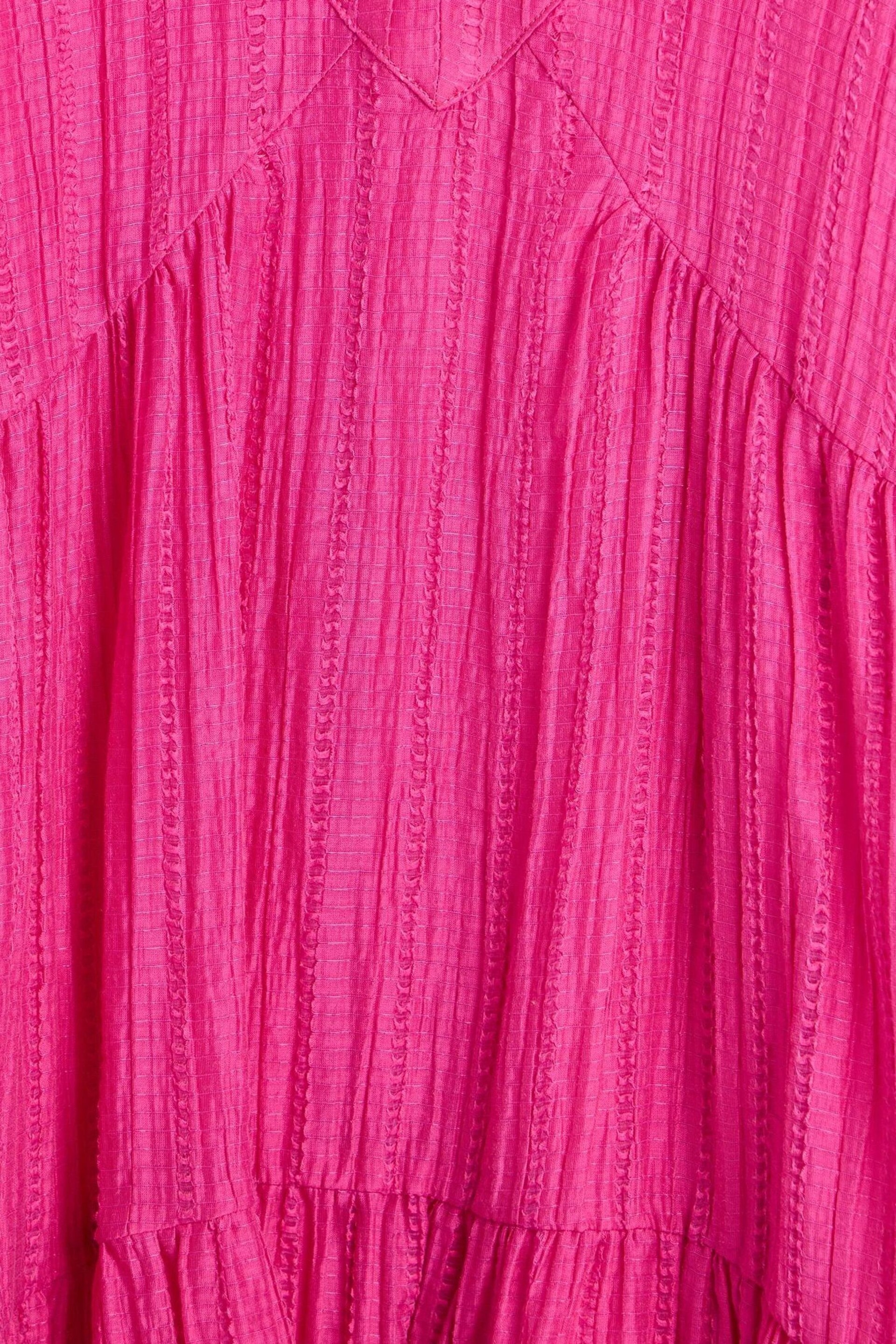 Oliver Bonas Pink Textured Tiered Mini Dress - Image 6 of 6