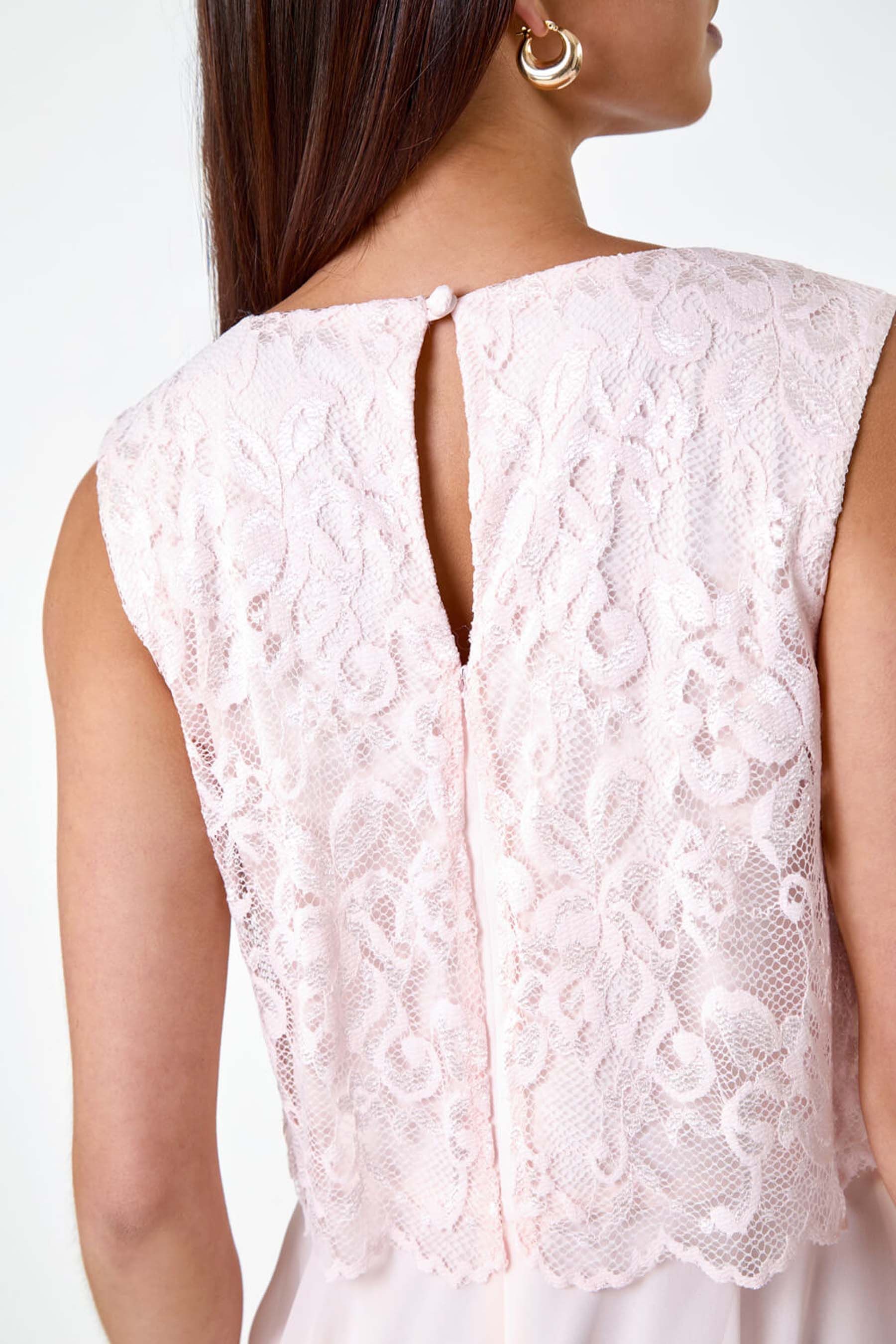 Buy Roman Pink Lace Pleated Midi Dress from the Next UK online shop