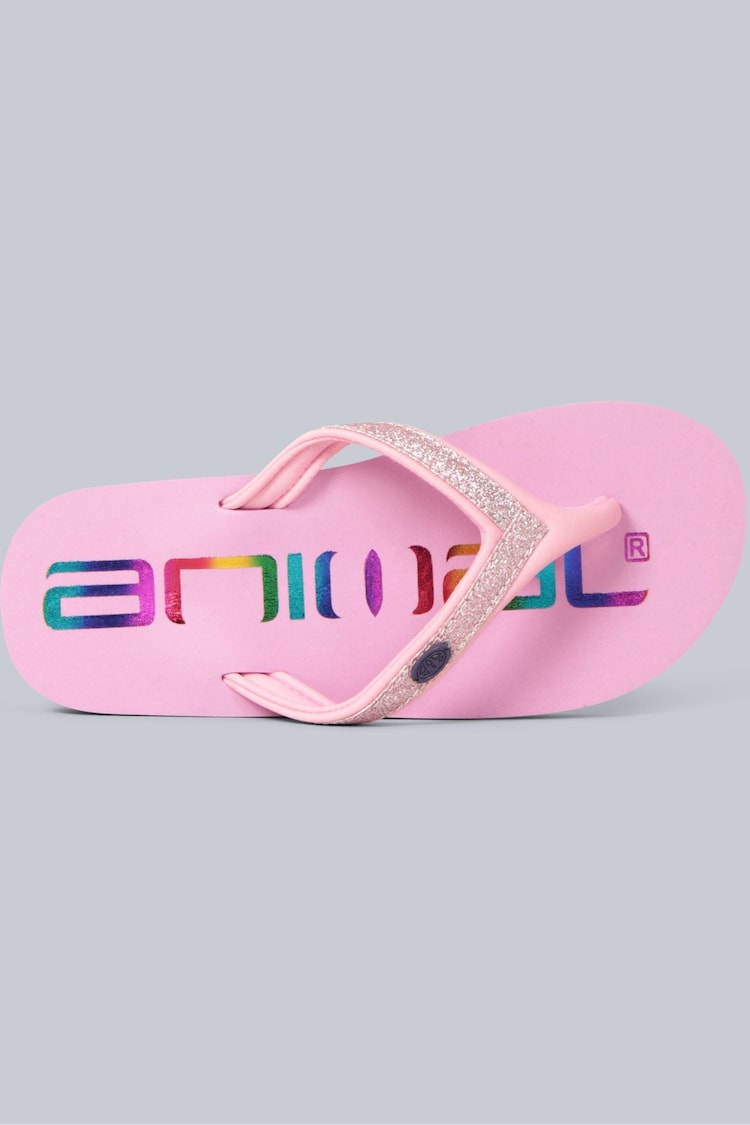 Animal Kids Swish Glitter Logo Flip Flops - 圖片 1/5