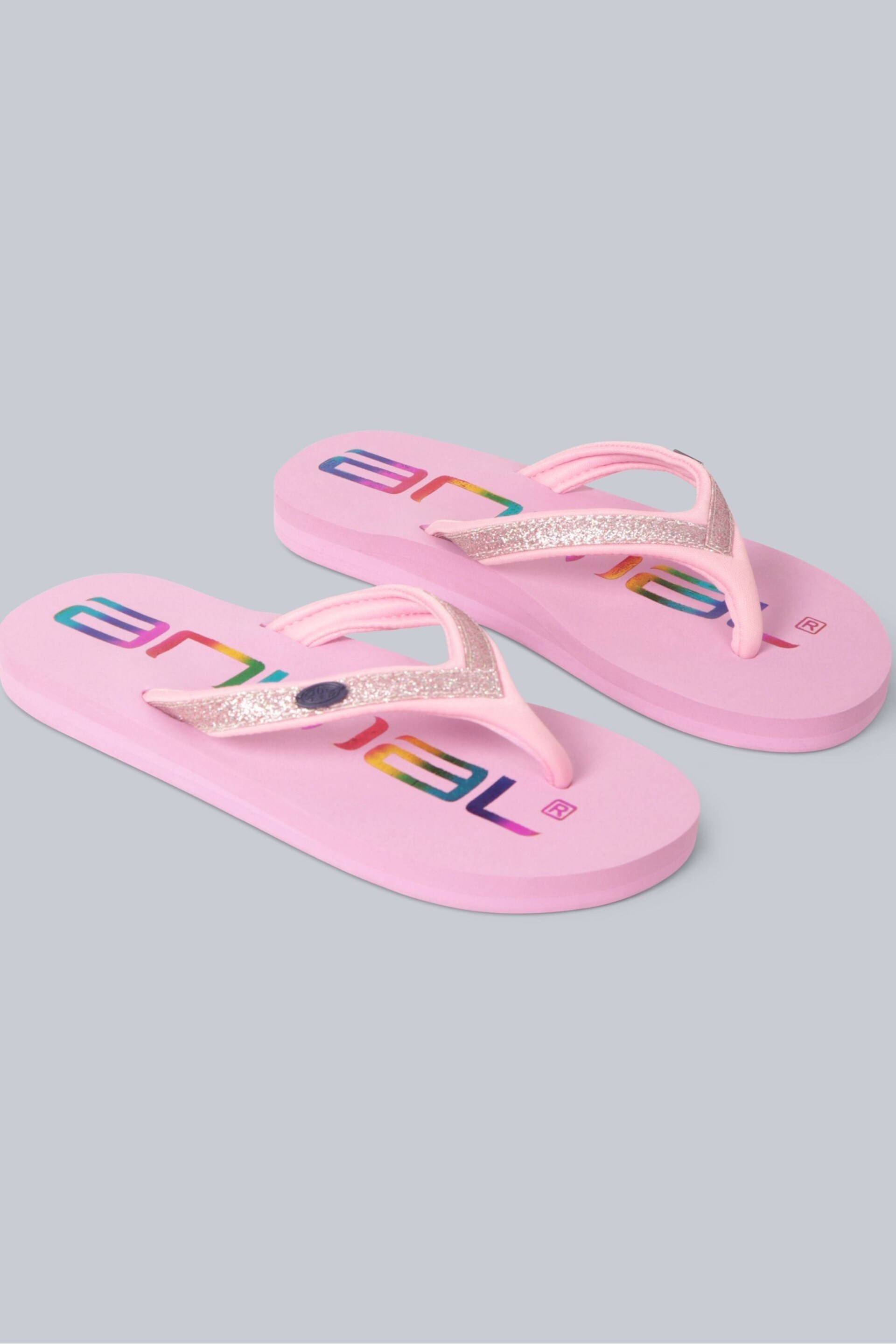 Animal Kids Pink Swish Glitter Logo Flip Flops - Image 2 of 5