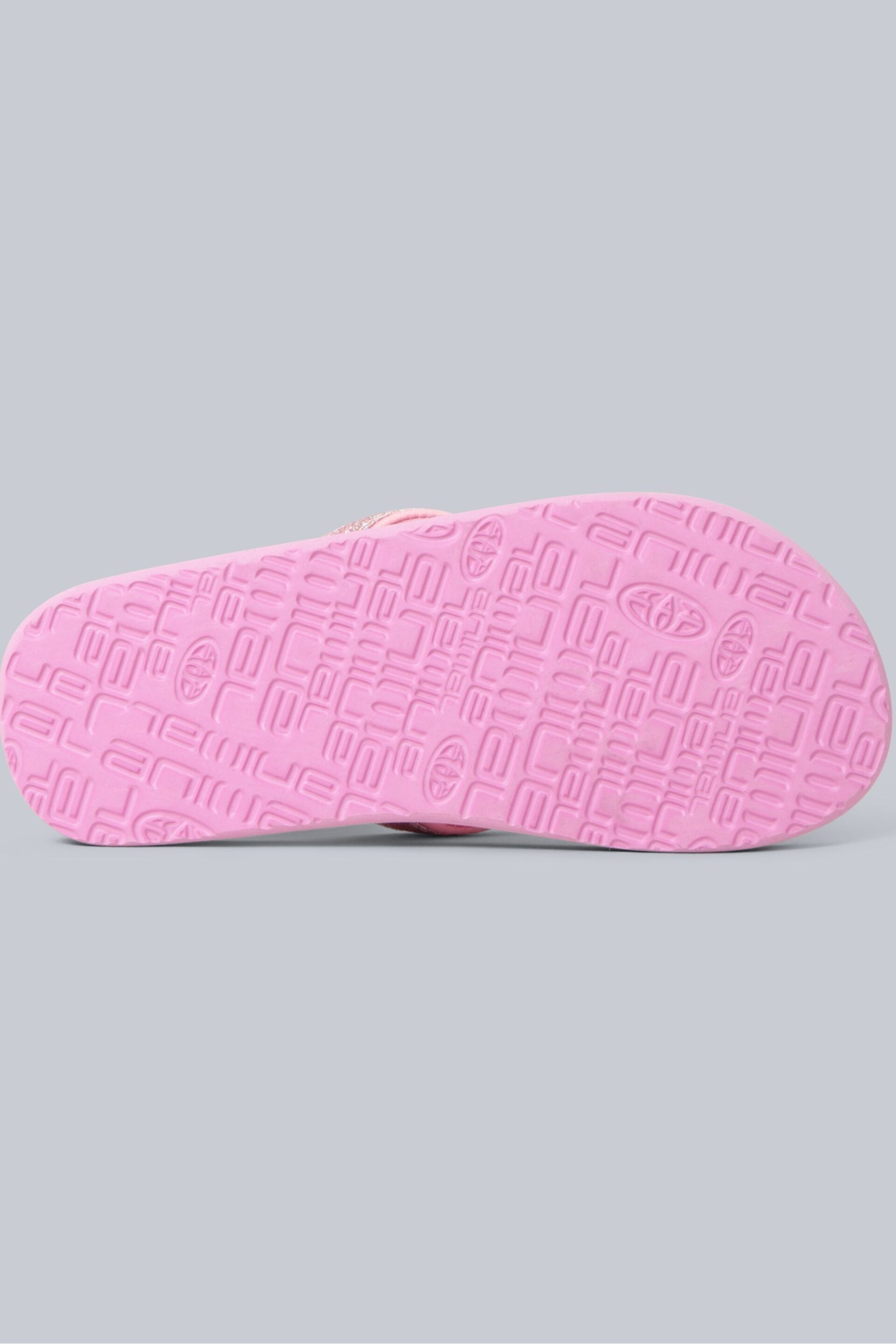 Animal Kids Pink Swish Glitter Logo Flip Flops - Image 3 of 5