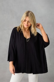 Live Unlimited Curve Crinkle Black Kimono - Image 2 of 3