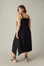 Live Unlimited Curve Knit Trim Hanky Hem Black Dress - Image 6 of 7