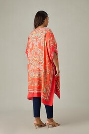 Live Unlimited Red Curve Scarf Print Kimono - Image 4 of 5
