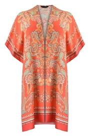 Live Unlimited Red Curve Scarf Print Kimono - Image 5 of 5