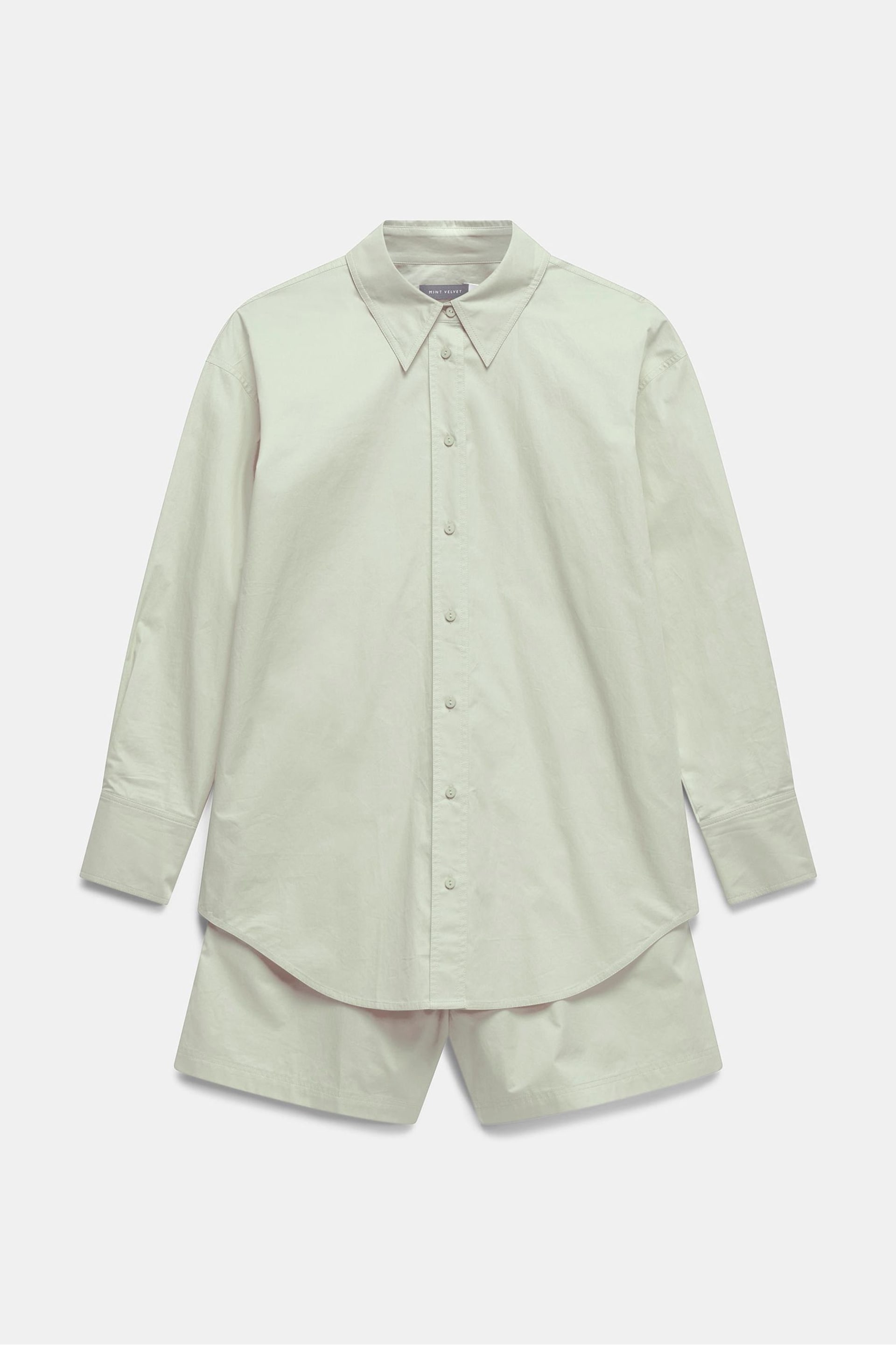 Mint Velvet Green Cotton Shirt & Shorts Set - Image 2 of 3