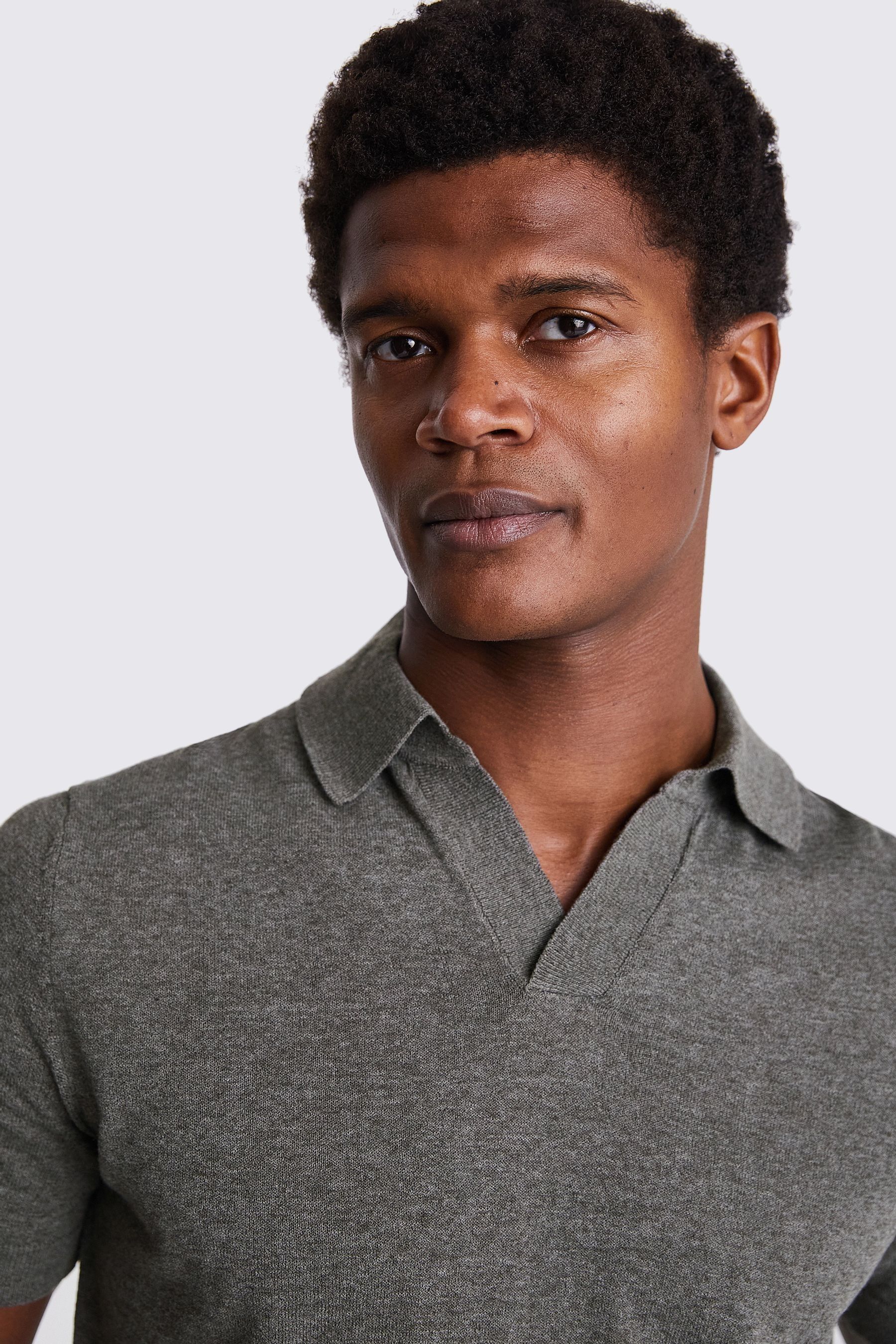 Buy MOSS Green Linen Blend Skipper Polo Shirt from the Next UK online shop