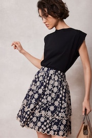 Mint Velvet Blue Cotton Mini Skirt - Image 1 of 4