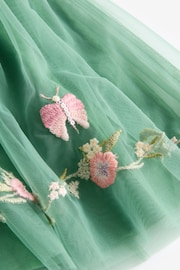 Green Embroidered Mesh Party Dress (3mths-10yrs) - Image 8 of 9