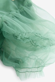 Green Embroidered Mesh Party Dress (3mths-10yrs) - Image 9 of 9