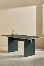 MADE.COM Dark Green Zayla Rectangle Fixed Round 4 Seater Dining Table - Image 2 of 3