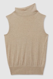 Reiss Neutral Harper Wool Slouched Sleeveless Top - Image 2 of 5