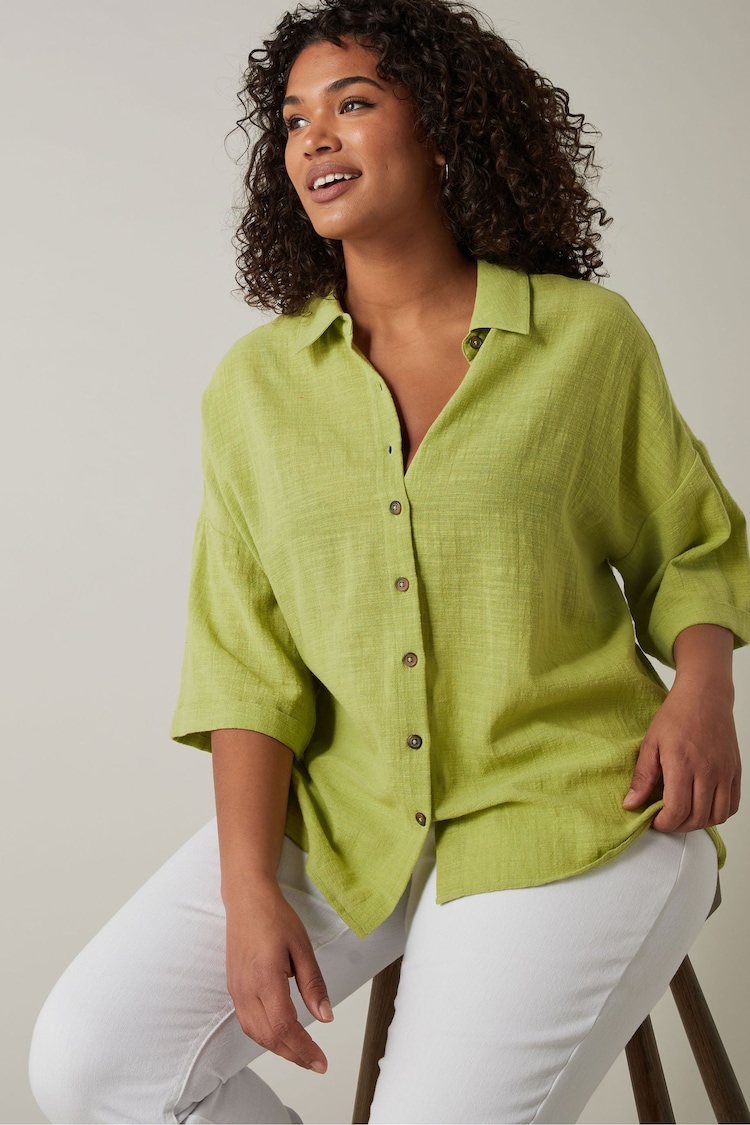 Evans Green 100% Cotton Slub Shirt - Image 1 of 5