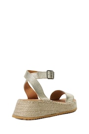 Dune London Gold Layney Flared Espadrille Sandals - Image 4 of 6