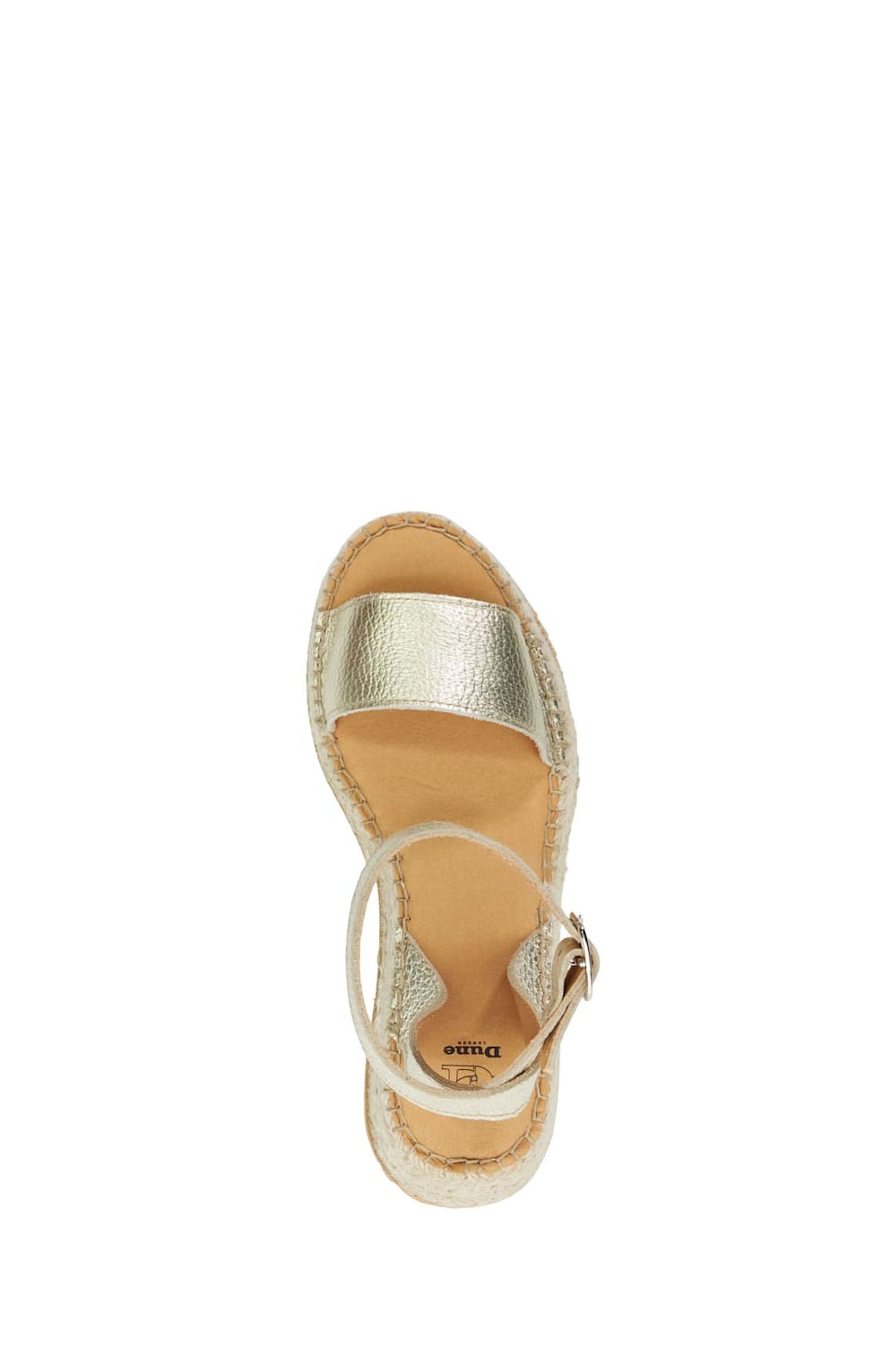 Dune London Gold Layney Flared Espadrille Sandals