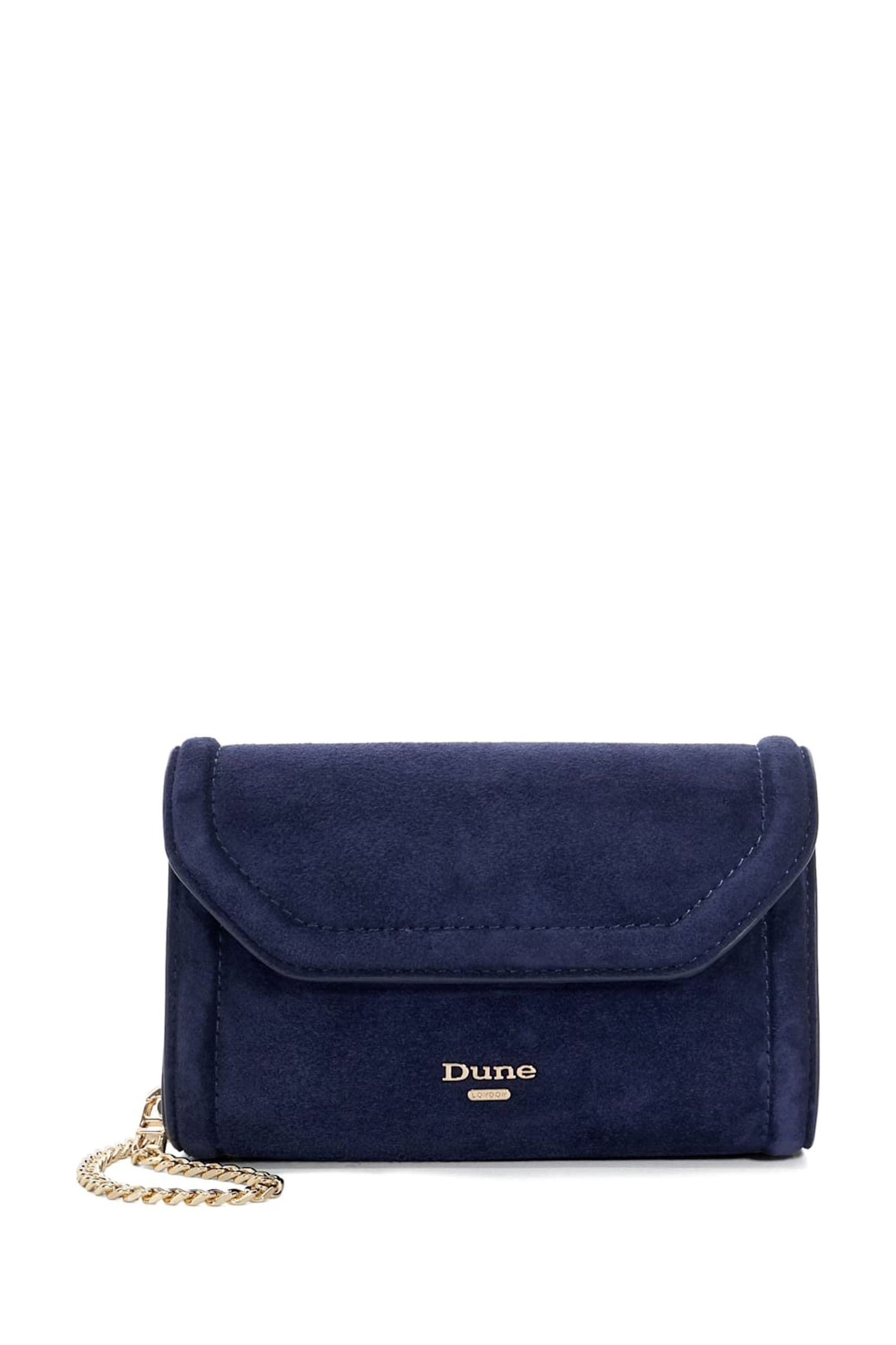 Dune London Blue Bellini Border Foldover Clutch Bag