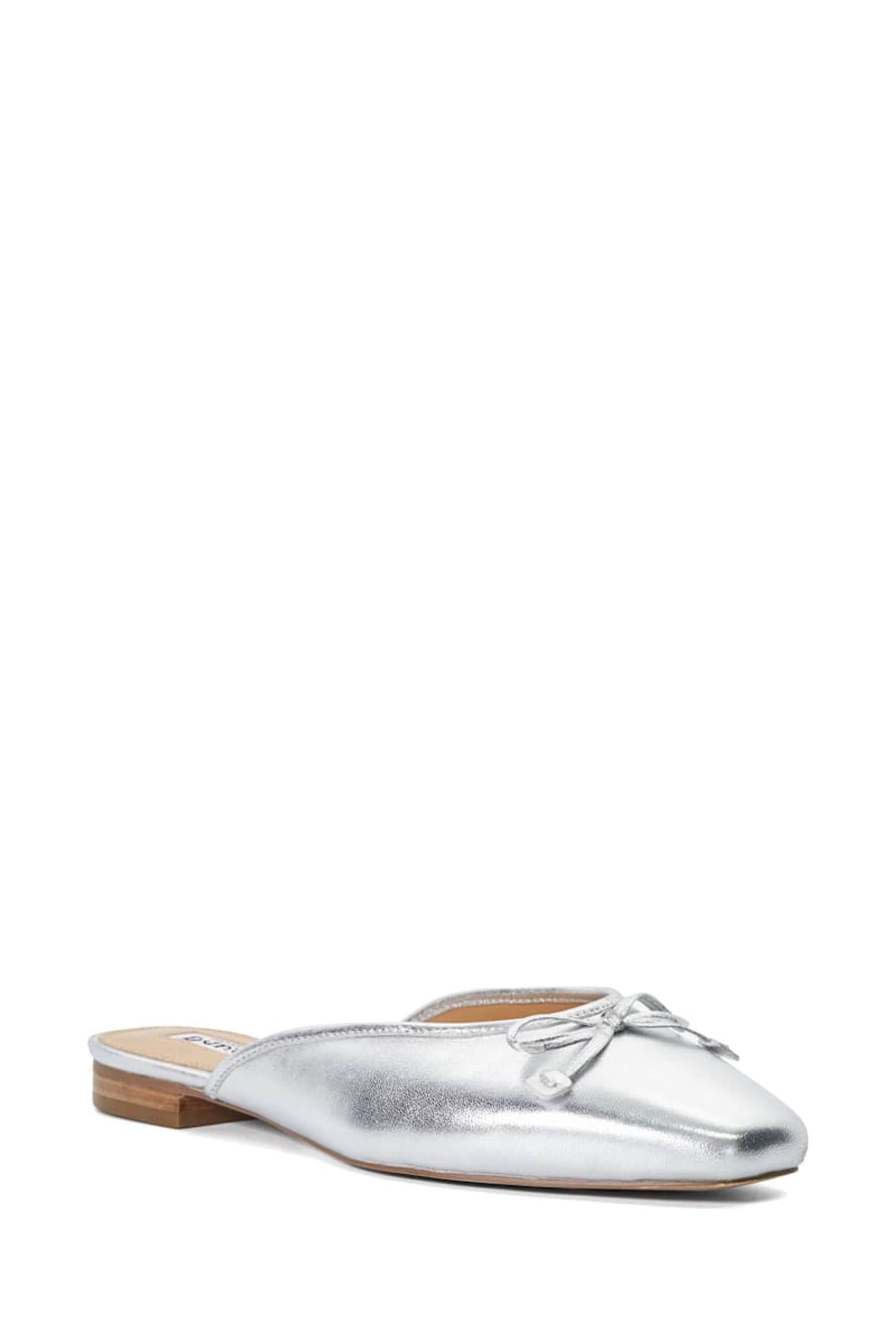 Dune London Silver Haylas Ballerina Shoes 4 Womens