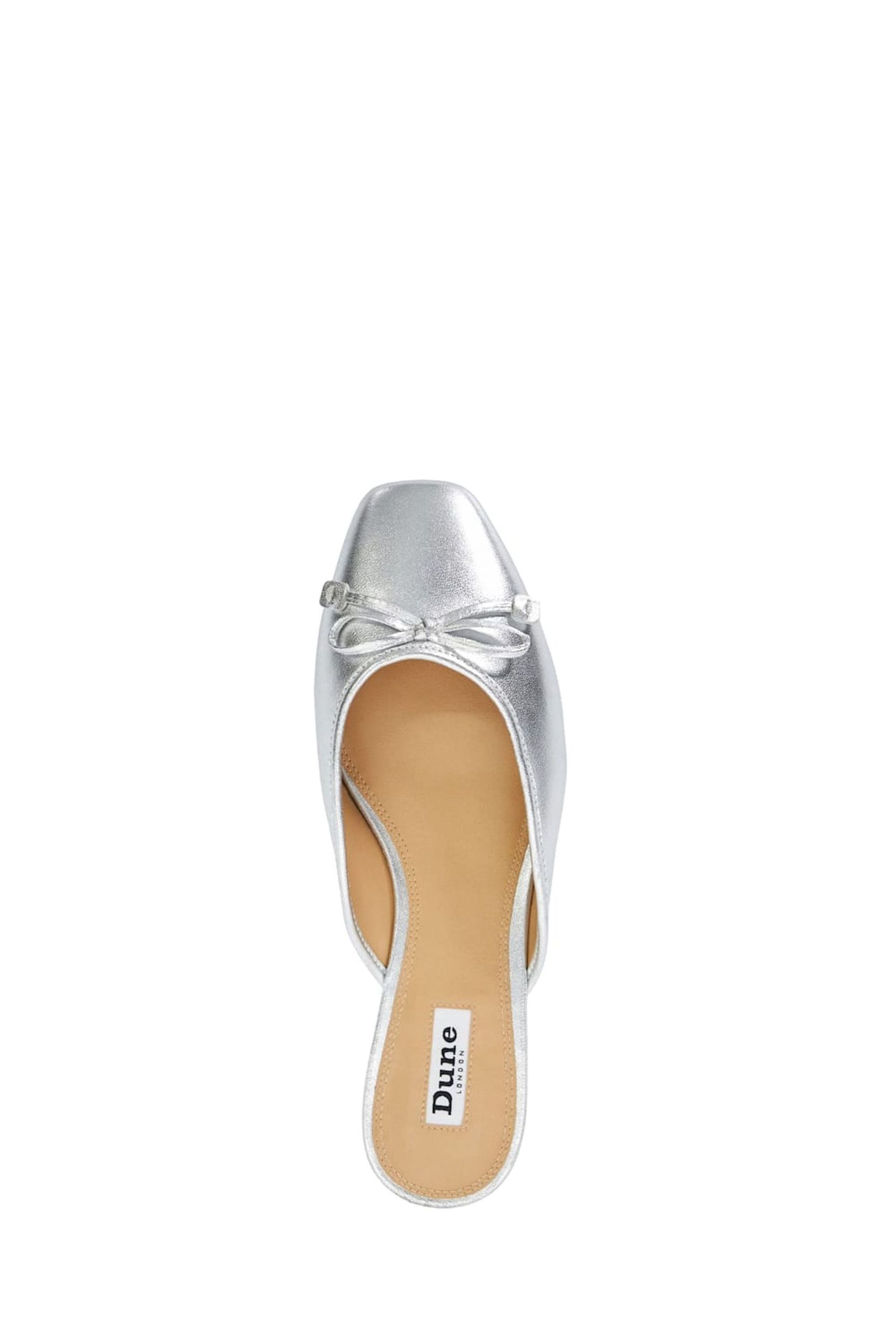 Dune London Silver Haylas Ballerina Mules