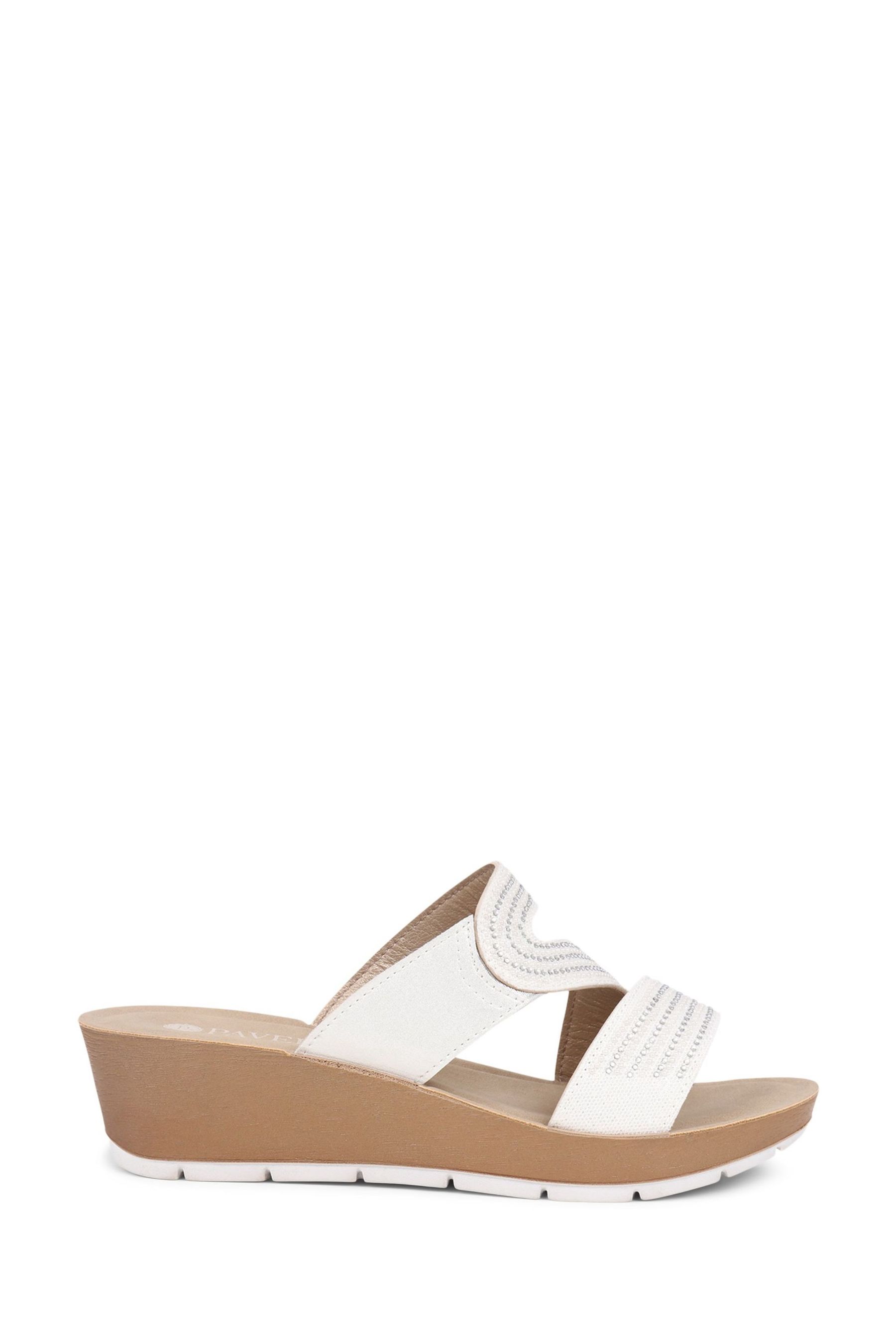 Pavers Low Wedges Mules Sandals 8 EU 41 White Womens