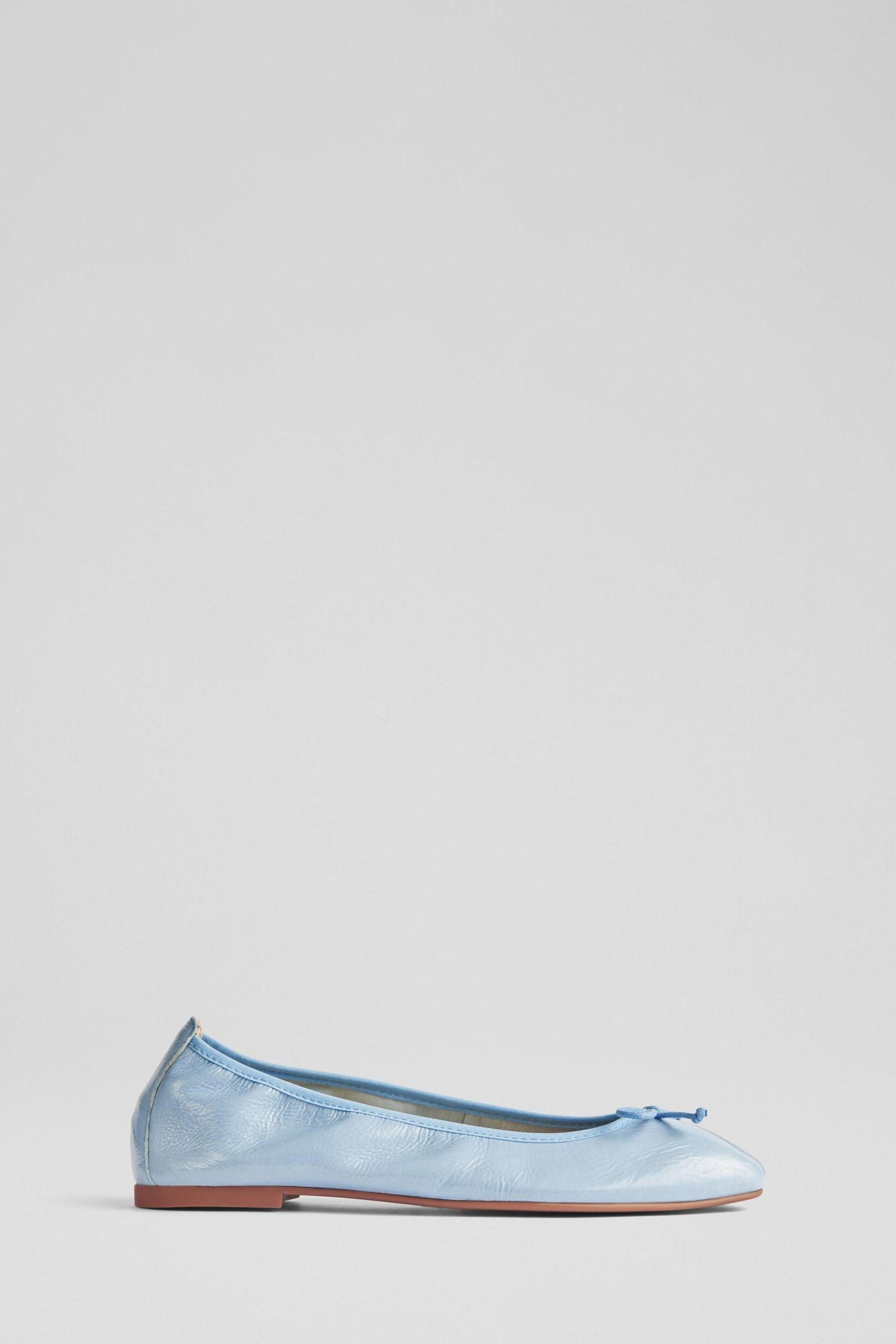 LK Bennett Trilly Crinkled Patent Ballet Pumps - Image 1 of 3