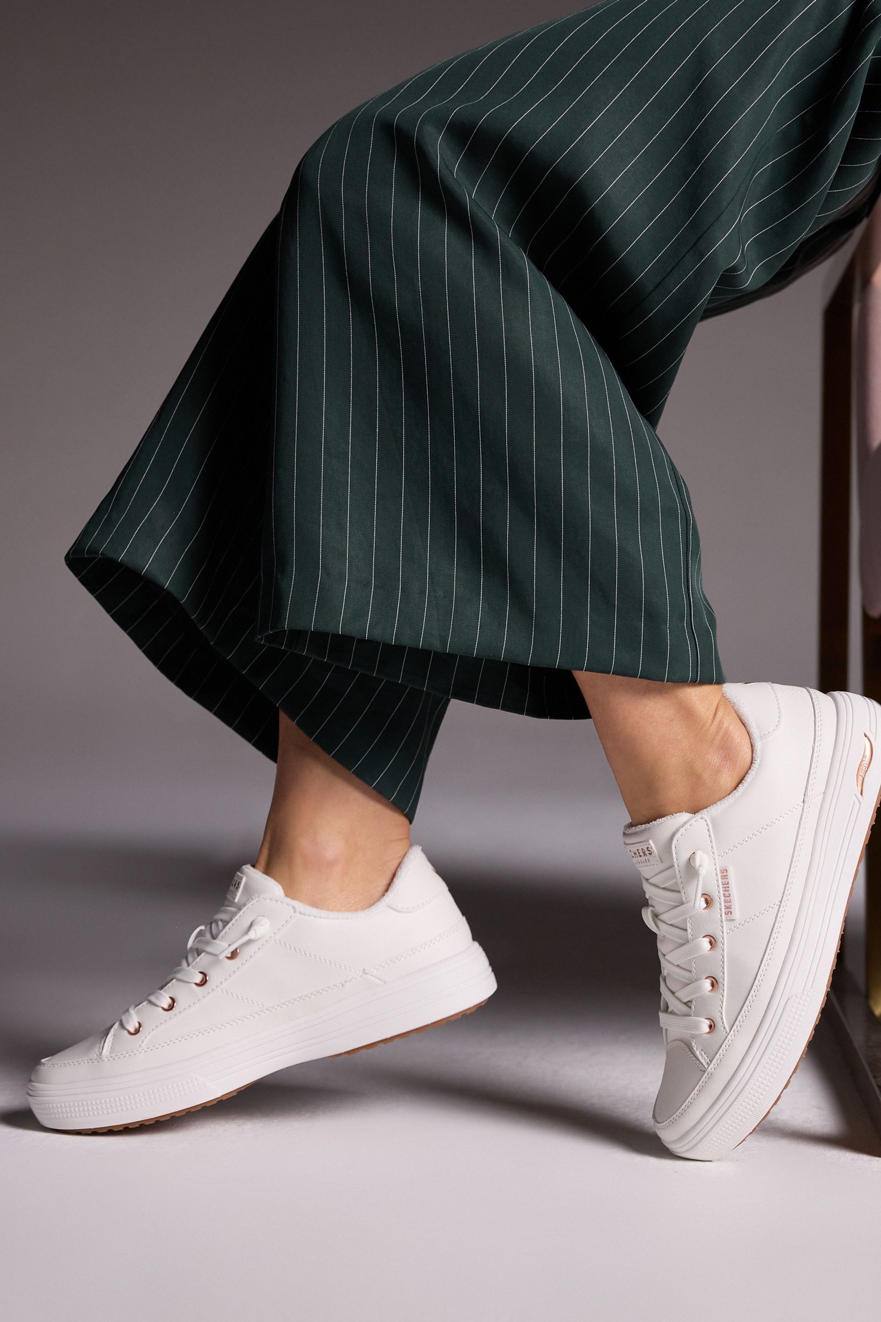 Skechers White Arch Fit Arcade On My Way Shoes