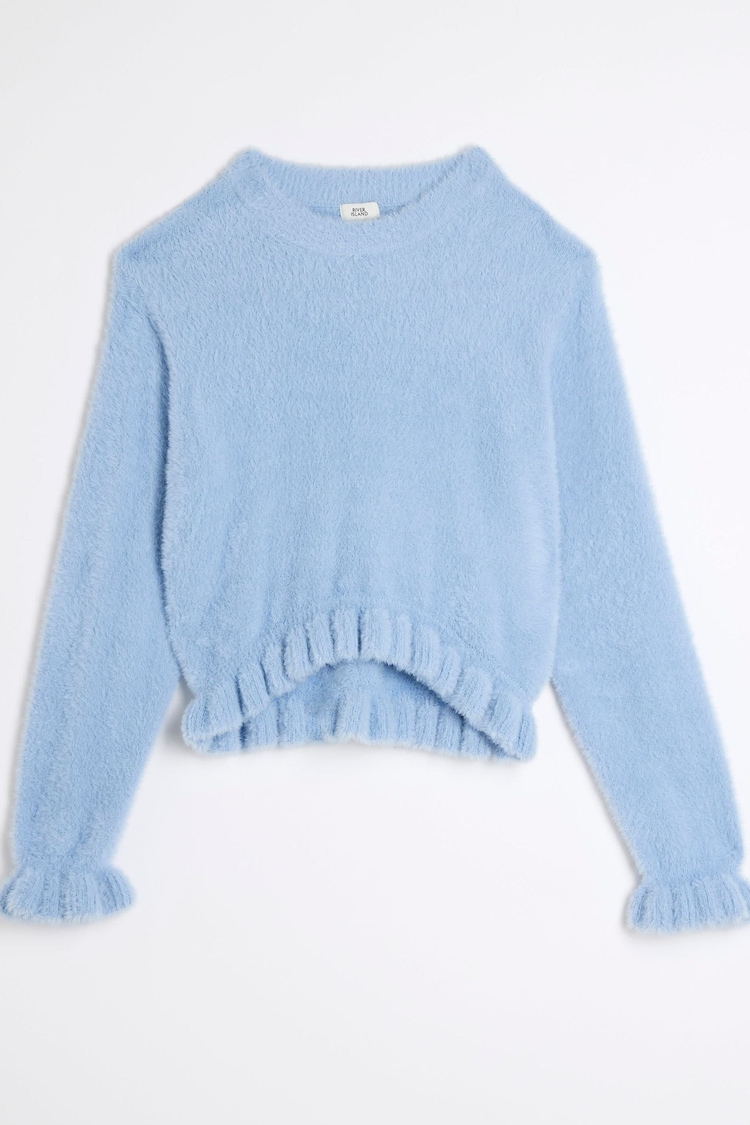 River Island Blue Girls Frill Jumper - Image 1 of 4