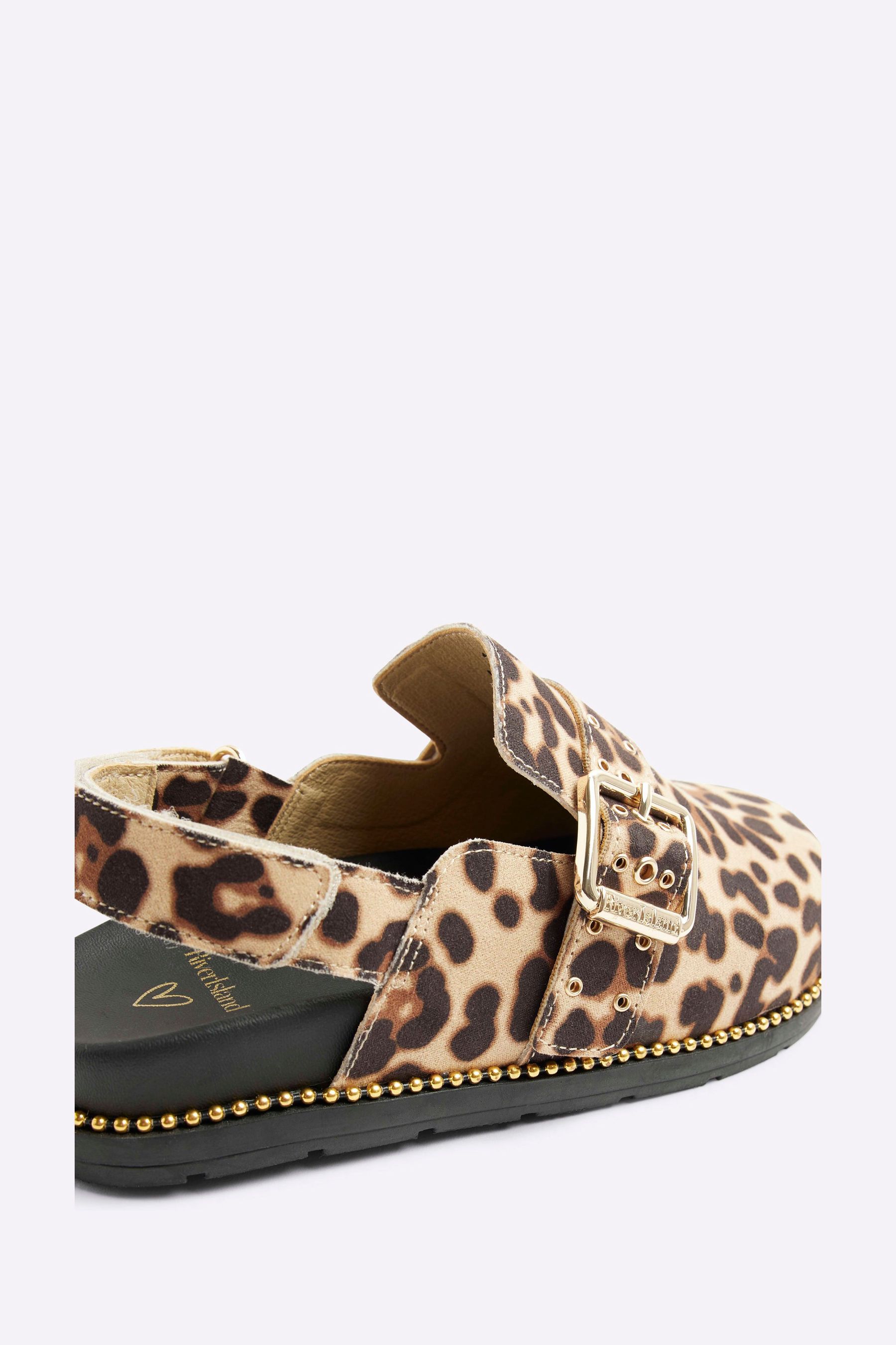 Buy River Island Brown Girls Leopard Buckle Clogs from Next Canada