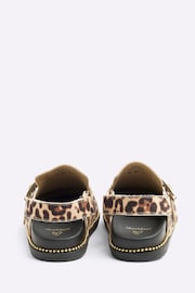 River Island Brown Girls Leopard Buckle Clogs - Image 4 of 5