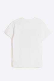 River Island White Girls Graphic Leopard Bow T-Shirt - Image 2 of 4