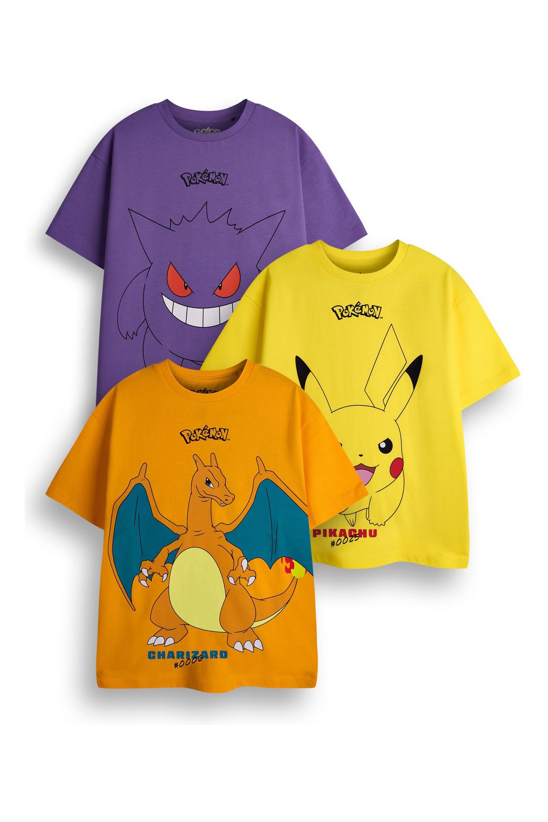 Buy Vanilla Underground Black Boys Pokemon T Shirts 3 Pack from Next Luxembourg