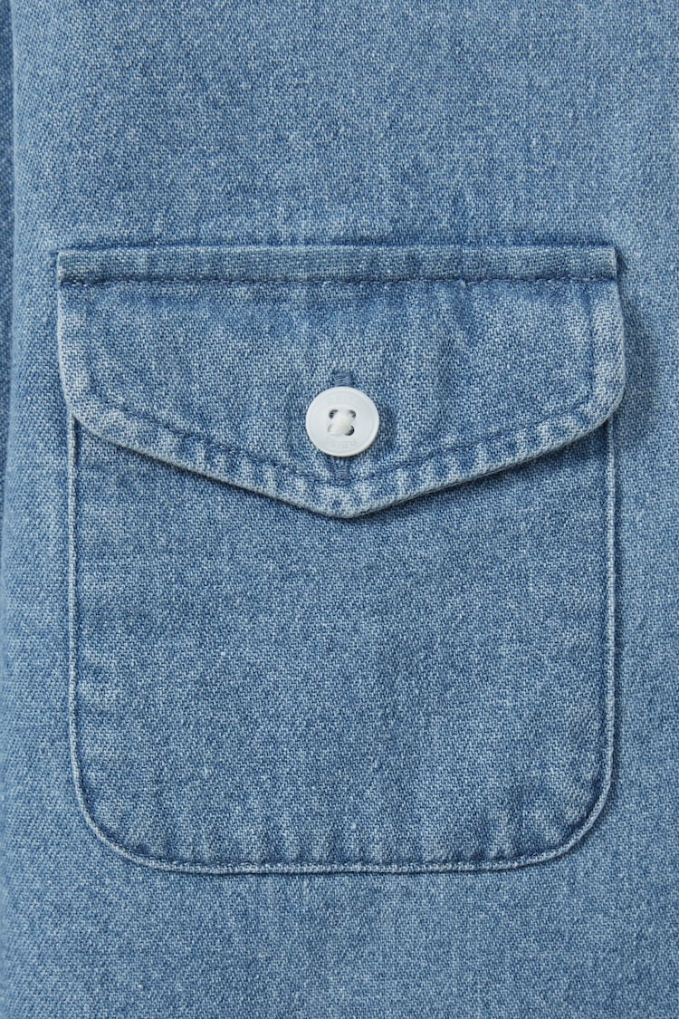 Reiss Mid Blue Mardin Denim Overshirt - Image 4 of 4