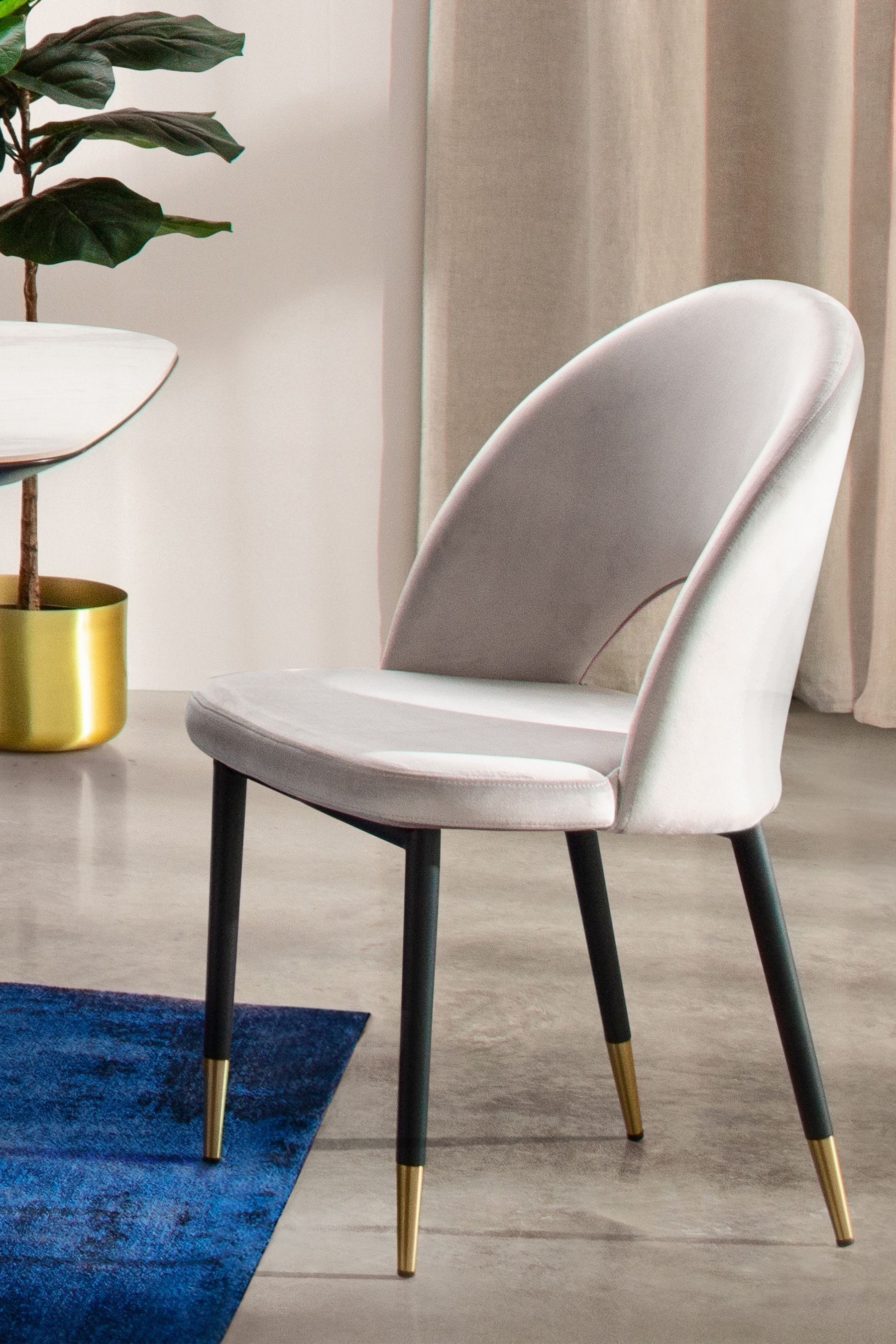 Buy Dwell Light Grey Comida Dining Chairs Set of 2 from the Next UK online shop