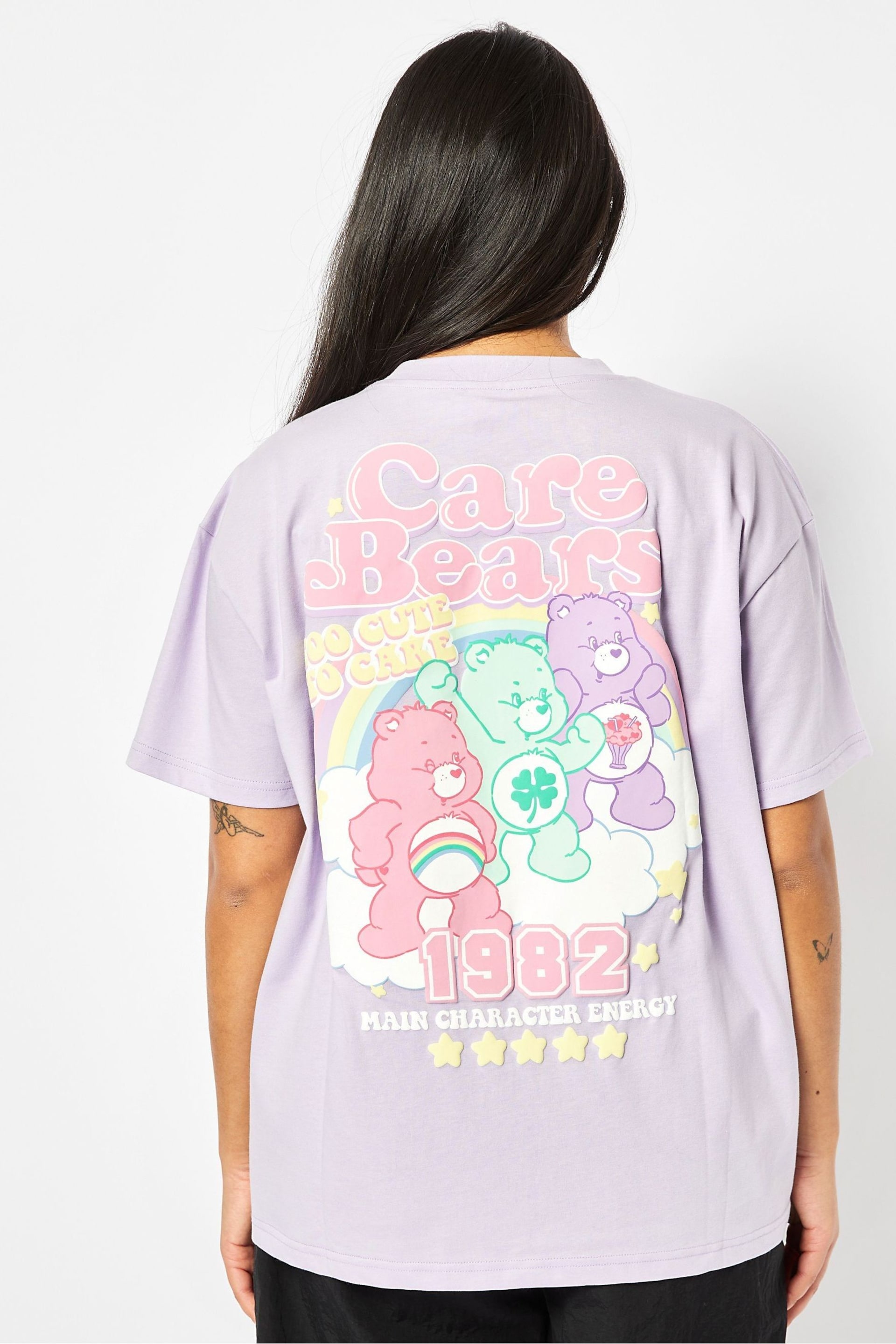 Skinnydip Purple Care Bears Varsity T-Shirt - Image 1 of 4