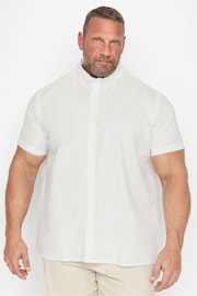 BadRhino Big & Tall White Premium Short Sleeve Linen Shirt - Image 2 of 4