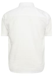 BadRhino Big & Tall White Premium Short Sleeve Linen Shirt - Image 4 of 4