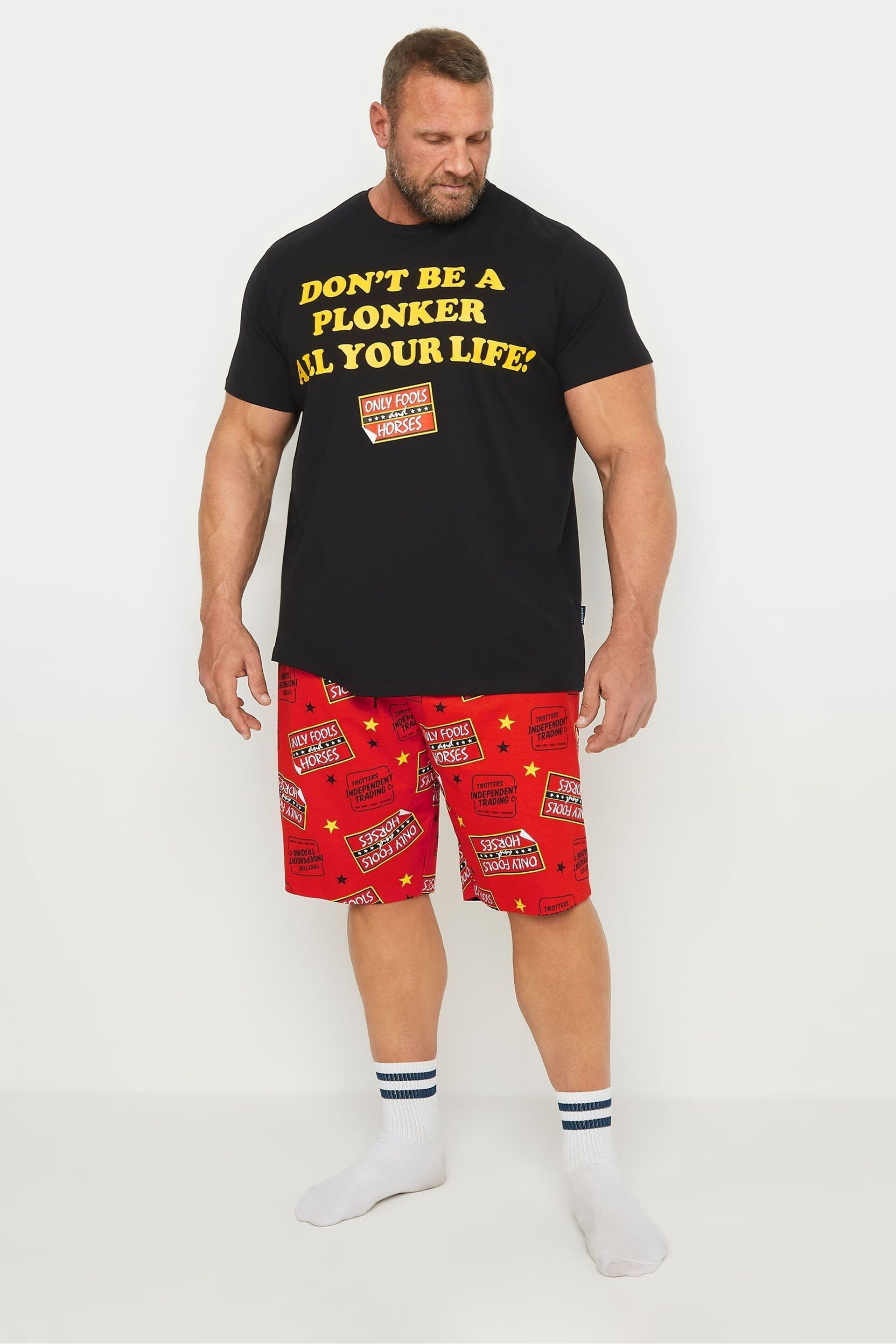 BadRhino Big & Tall Black BadRhino Big & Tall Red Only Fools And Horses Pyjama Set - Image 1 of 4