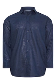 BadRhino Big & Tall Blue Premium Long Sleeve Linen Shirt - Image 3 of 3