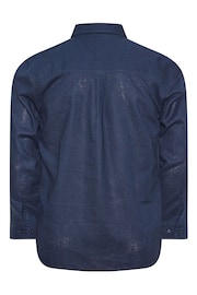 BadRhino Big & Tall Blue Premium Long Sleeve Linen Shirt - Image 4 of 4