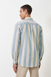 Crew Clothing Company Blue/Cream Long Sleeve Striped Oxford Shirt - Image 3 of 5