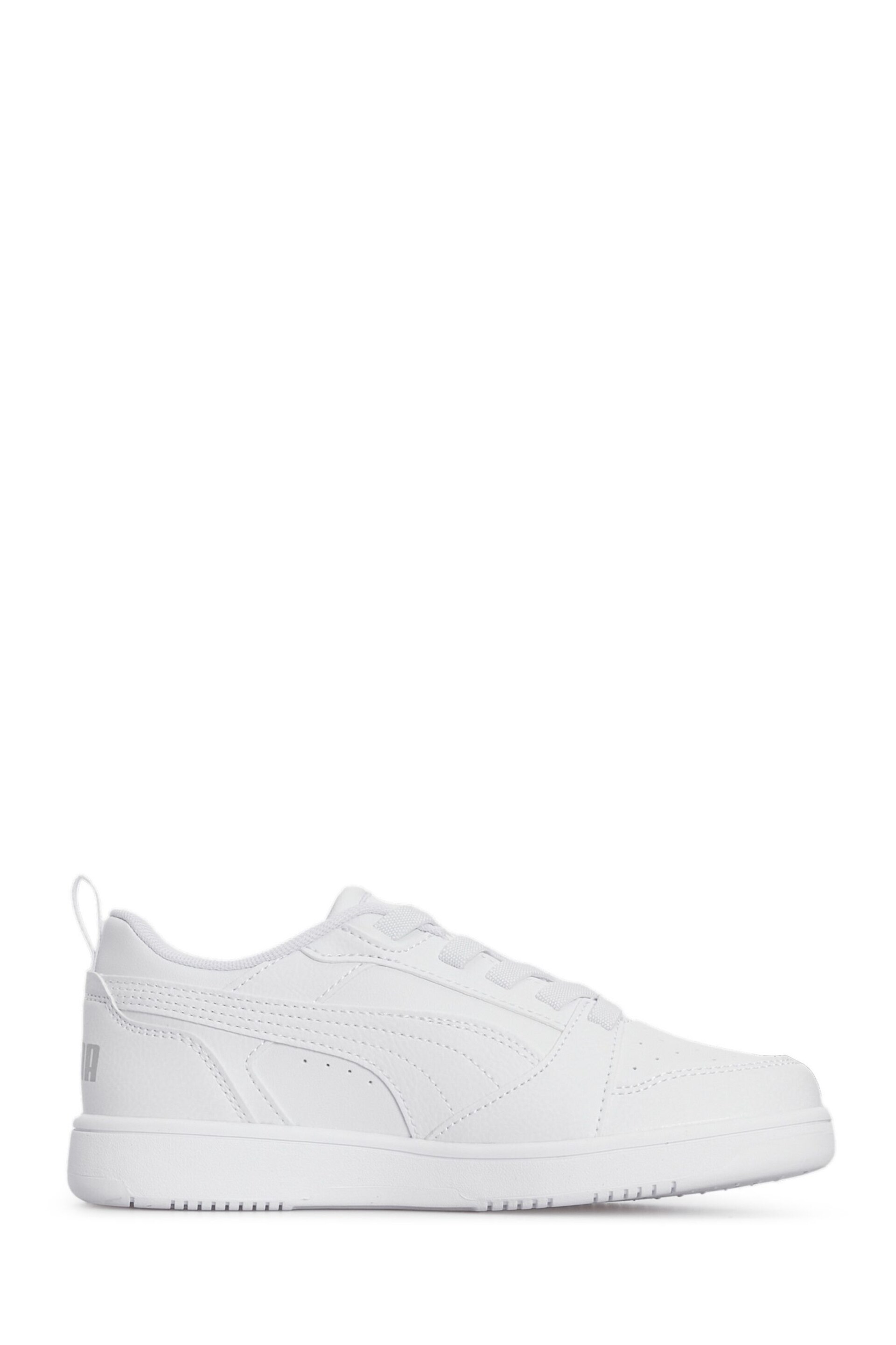Puma White Unisex Kids Rebound V6 LO Sneakers Trainers - Image 1 of 6