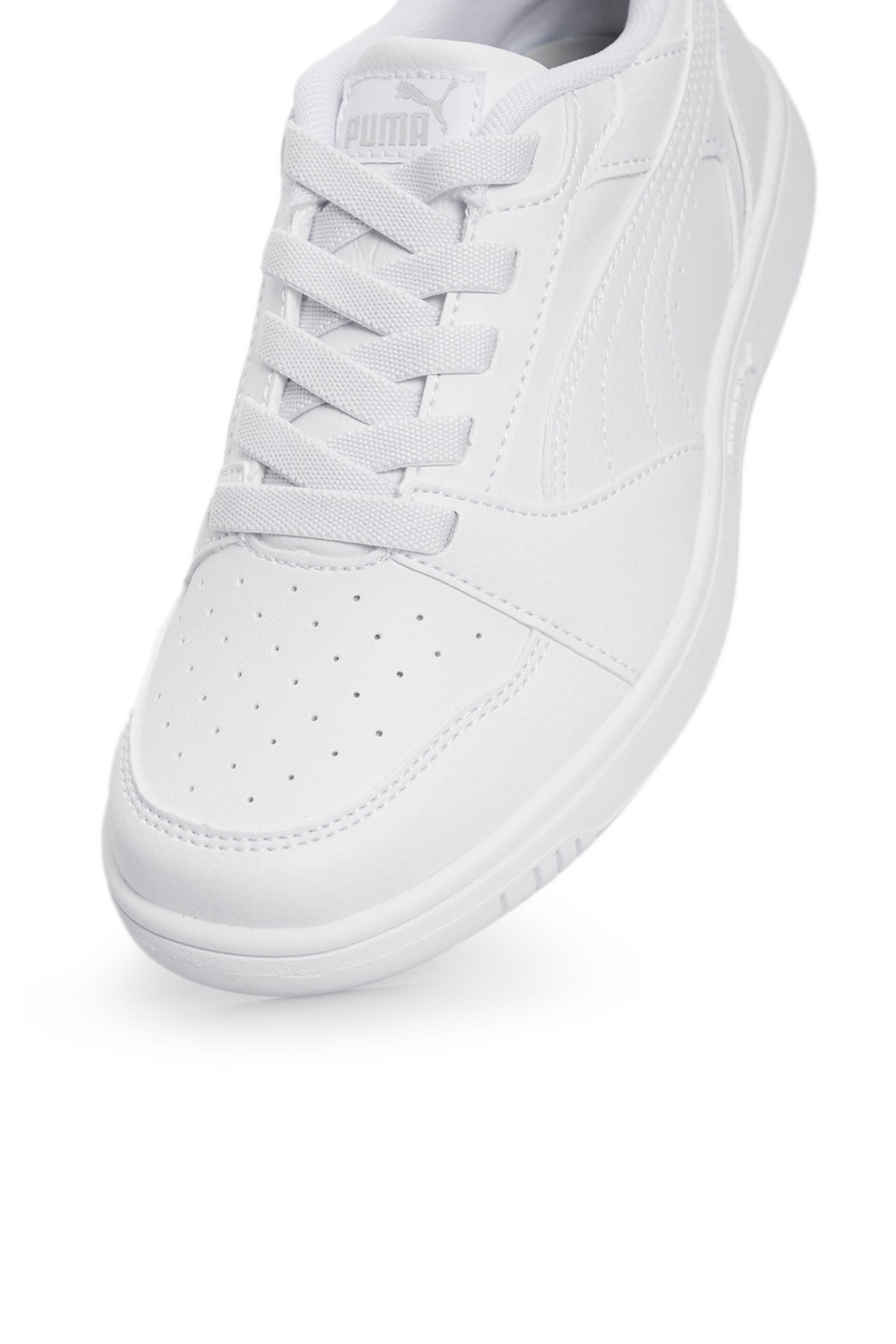 Puma White Unisex Kids Rebound V6 LO Sneakers Trainers - Image 5 of 6